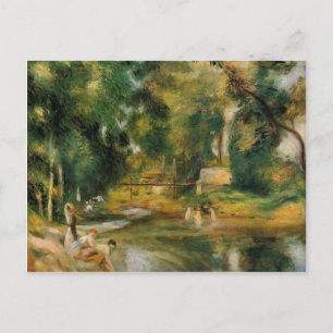 Pierre Renoir-Essoyes Landschaft, Washerfrau, Bath Postkarte