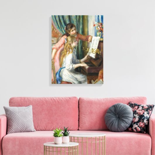 Pierre Renoir - Junge Mädchen am Piano Leinwanddruck (Insitu (Wohnzimmer))