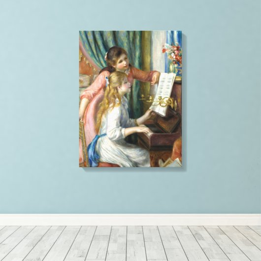Pierre Renoir - Junge Mädchen am Piano Leinwanddruck (Insitu (Holzboden))