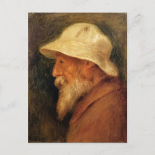 Pierre Renoir - Selbstportrait mit einem Weißhut Postkarte (Vorderseite)