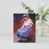 Pierre Renoir- Sleeping Girl (Mädchen mit Katze) Postkarte (Stehend Vorderseite)