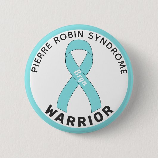 Pierre Robin Syndrom Warrior Ribbon White Button (Vorderseite)