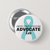 Pierre Robin Syndrome Advocate Ribbon White Button (Vorne & Hinten)