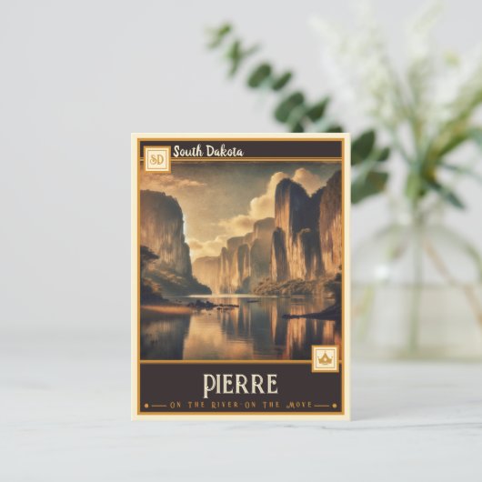 Pierre, South Dakota | VINTAG Postkarte (Stehend Vorderseite)