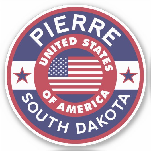 PIERRE, Süddakota Aufkleber (Vorderseite)