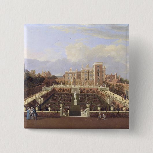 Pierrepont Haus, Nottingham, c.1708-13 (Öl auf Ca Button (Vorderseite)