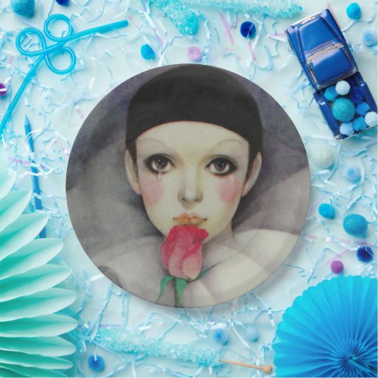 Pierrot 1980er pappteller (Party)