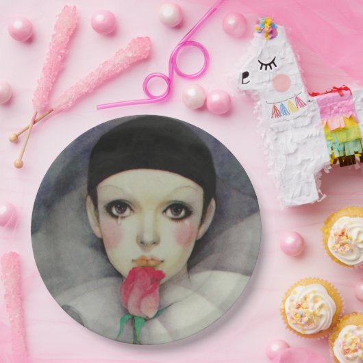 Pierrot 1980er pappteller (Party)