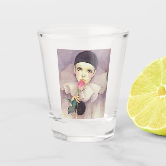 Pierrot 1980er schnapsglas (Vorderseite)