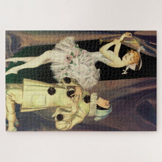 "Pierrot and Columbine" von FX Leyendecker Puzzle (Horizontal)