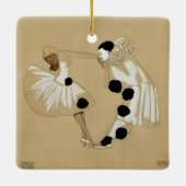 "Pierrot and Columbine" von Leo Rauth Keramikornament (Rückseite)