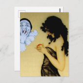 "Pierrot and Temptation" von Raphael Kirchner Postkarte (Vorne/Hinten)