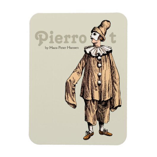 Pierrot by Hans Peter Hansen CC0176 Magnet (Vertikal)