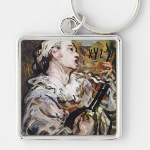 Pierrot-Kunsthandwerk von Daumier Schlüsselanhänger