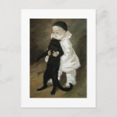 Pierrot mit Cat, Alexandre Steinlen Postkarte (Vorderseite)