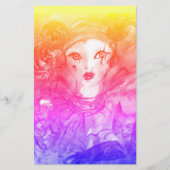 PIERROT MIT CAT / Mardi Gras Masquerade Party Briefpapier (Vorderseite)