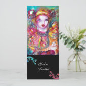 PIERROT MIT CAT / Mardi Gras Masquerade Party Einladung (Stehend Vorderseite)