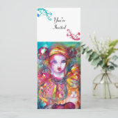 PIERROT MIT CAT / Mardi Gras Masquerade Party Einladung (Stehend Vorderseite)