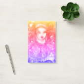 PIERROT MIT CAT / Mardi Gras Masquerade Party Post-it Klebezettel (Büro)