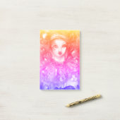 PIERROT MIT CAT / Mardi Gras Masquerade Party Post-it Klebezettel (Auf Schreibtisch)