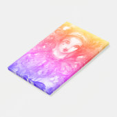 PIERROT MIT CAT / Mardi Gras Masquerade Party Post-it Klebezettel (angewinkelt)