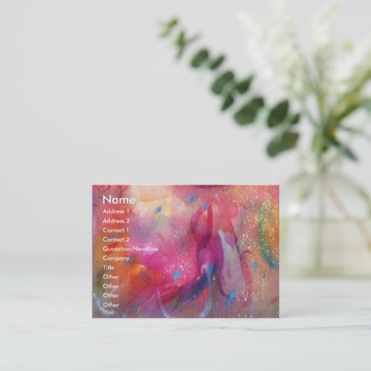 PIERROT MIT CAT-Maskeramik Maske Rosa Fuchsia Visitenkarte (Stehend Vorderseite)