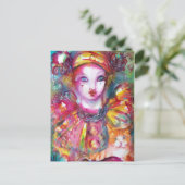 Pierrot mit Cat/Venezianischen Masquerasken Postkarte (Stehend Vorderseite)