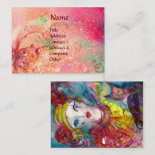 PIERROT MIT KATZ-/MAGIC-SCHALTFLÄCHE PFLANZE VISITENKARTE (Vorne/Hinten)