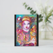 PIERROT mit Katze Einladungspostkarte (Stehend Vorderseite)