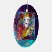 PIERROT MIT KATZE/Venezianischen Maskenmasken Keramik Ornament (Rechts)