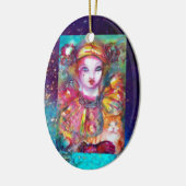 PIERROT MIT KATZE/Venezianischen Maskenmasken Keramikornament (Links)