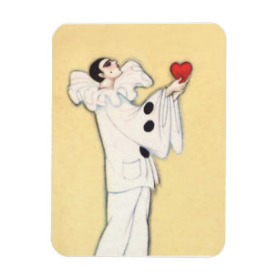 Pierrot mit rotem Herzen von Sophia Chiostri Magnet