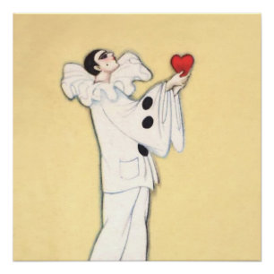 Pierrot mit rotem Herzen von Sophia Chiostri Poster