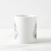 Pierrot mit weißer Rose Kaffeetasse (Mittel)