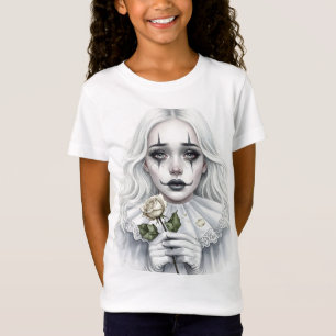 Pierrot mit weißer Rose T-Shirt