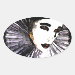 Pierrot Ovaler Aufkleber