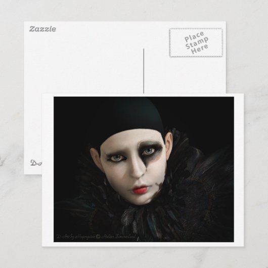 Pierrot Postkarte (Vorne/Hinten)