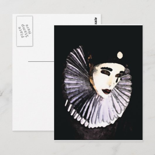 Pierrot Postkarte (Vorne/Hinten)