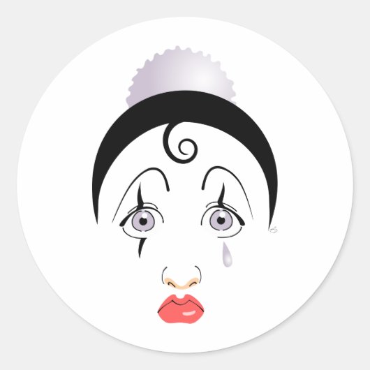 Pierrot Runder Aufkleber (Vorderseite)