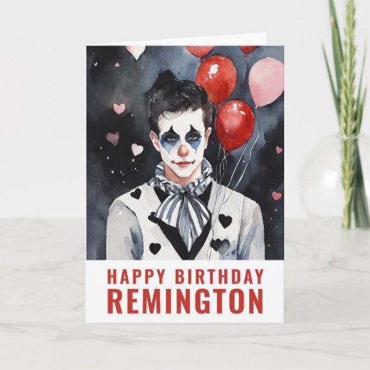 Pierrot schwarz-weiß karte (Vorderseite)