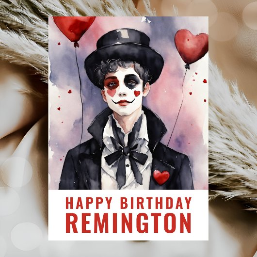 Pierrot schwarz-weiß karte