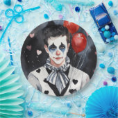 Pierrot schwarz-weiß pappteller (Party)