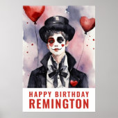 Pierrot schwarz-weiß poster (Vorne)