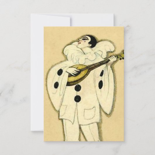 Pierrot Serenades a Crescent Moon von Sophia Chios Dankeskarte (Vorderseite)