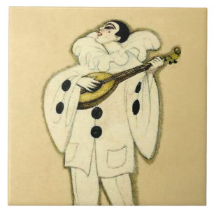 Pierrot Serenades a Crescent Moon von Sophia Chios Fliese