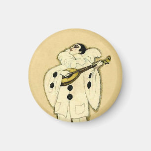 Pierrot Serenades a Crescent Moon von Sophia Chios Magnet