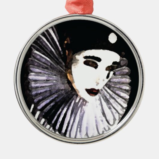 Pierrot Silbernes Ornament (Vorne)