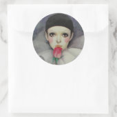 Pierrot-Sticker der 80er Jahre Runder Aufkleber (Tasche)