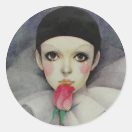Pierrot-Sticker der 80er Jahre Runder Aufkleber