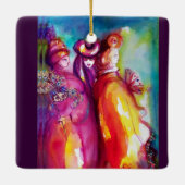 PIERROT UND ARLECCHINA / DRITTE MASKE KERAMIKORNAMENT (Rückseite)